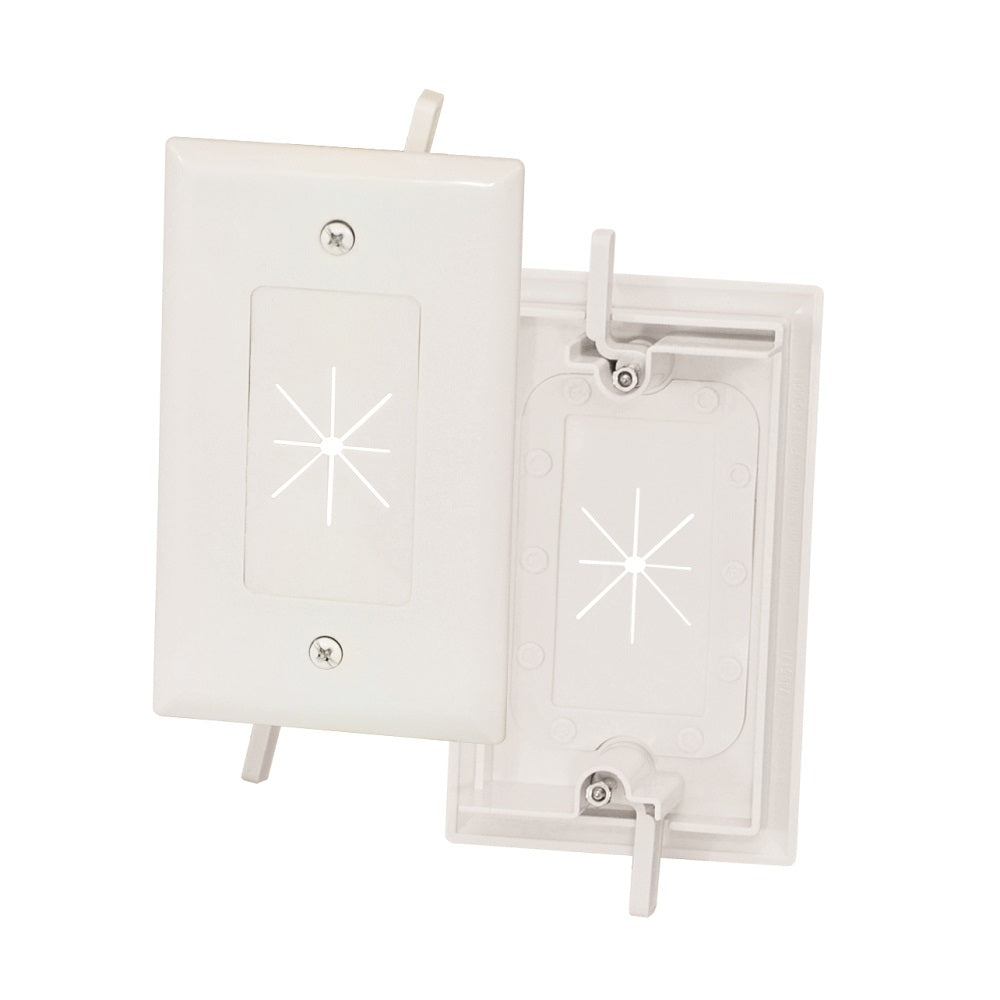 1-Gang Feed-Through Wall Plate with Flexible Opening, 1-Gang Feed-Through Wall Plate with Flexible Opening,